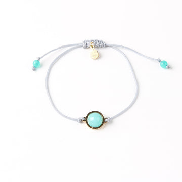 Aquamarine, Grey String bracelet