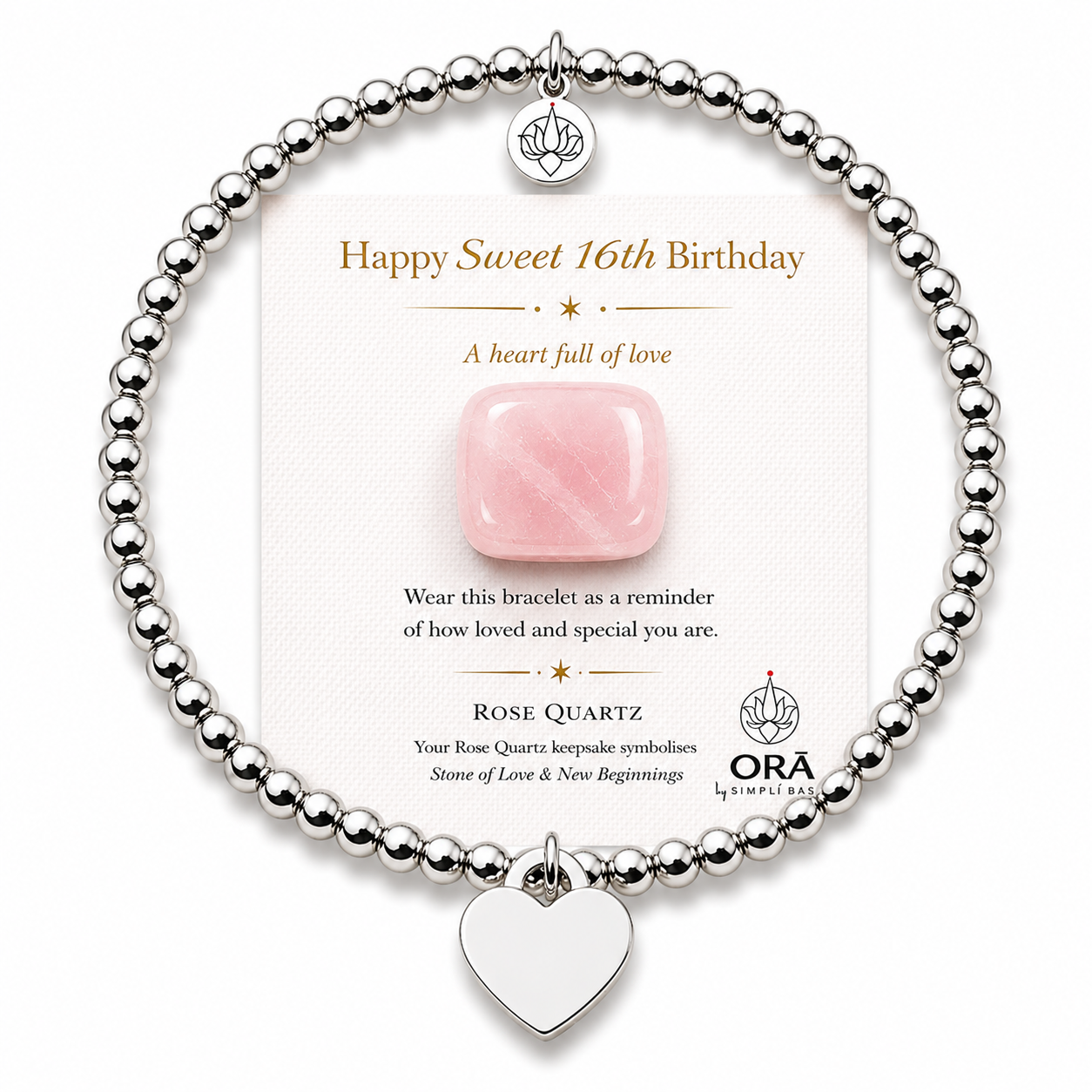 ORĀ Sweet 16 Rose Quartz Birthday Bracelet