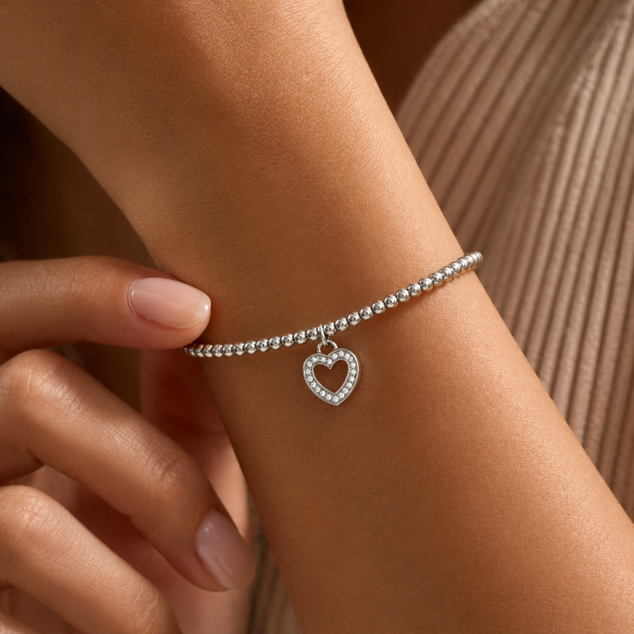18th Birthday Rose Quartz Stainless Steel Bead Bracelet – Meaningful Gift for Her