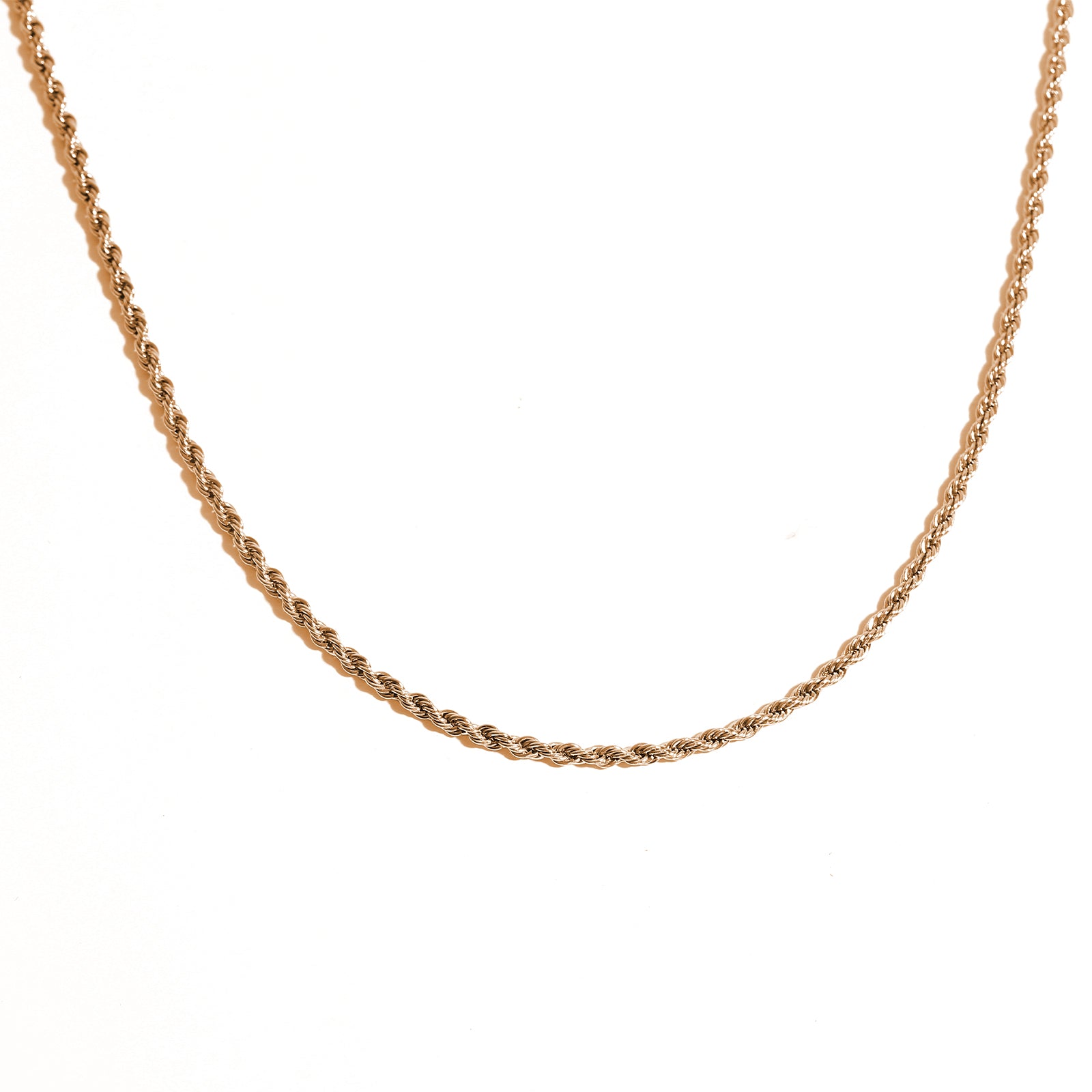 Short Rope Chain Necklace, Stainless Steel 18K Gold