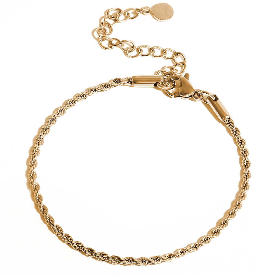 Rope Chain Bracelet, Stainless Steel 18K Gold