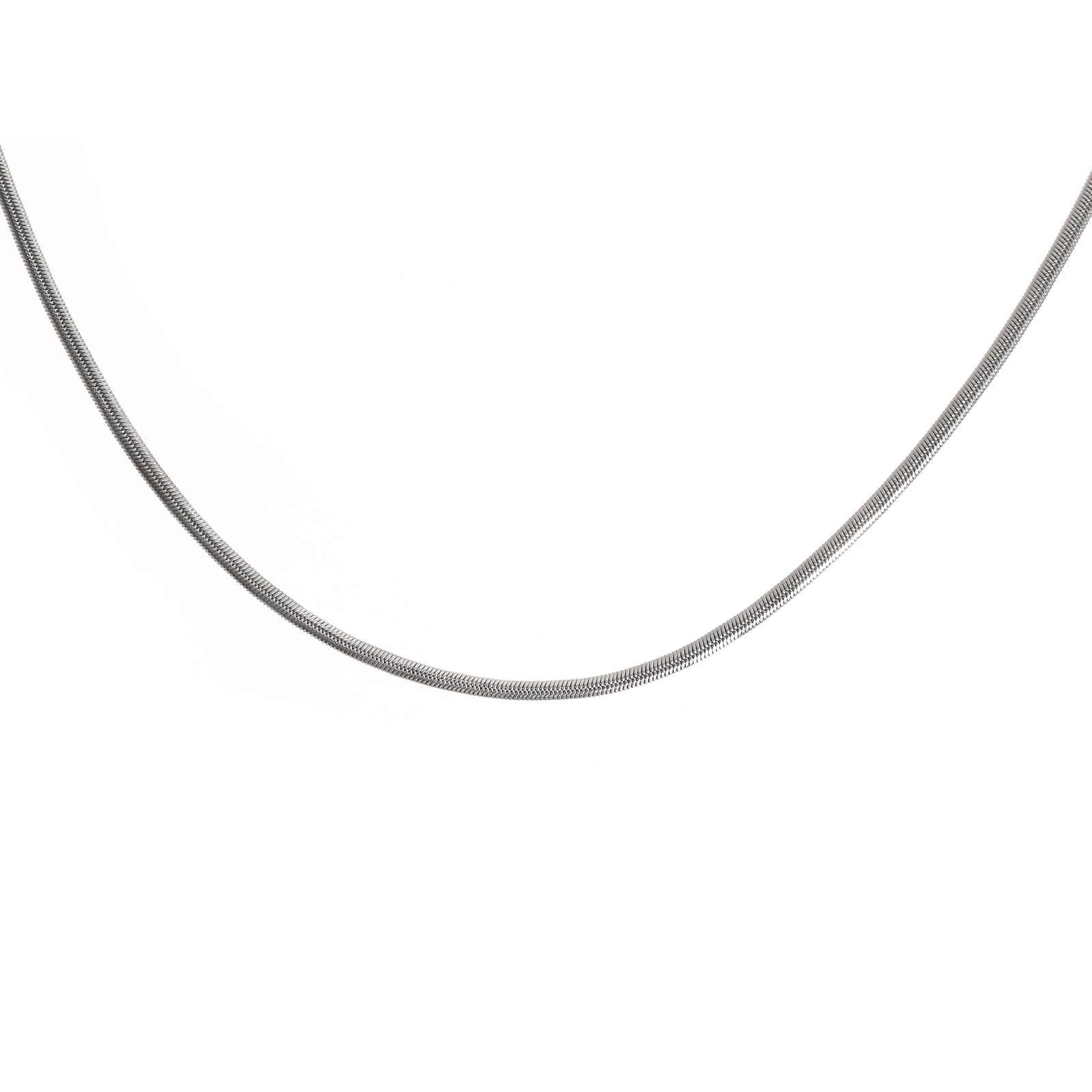 Long Snake Chain Necklace, Stainless Steel