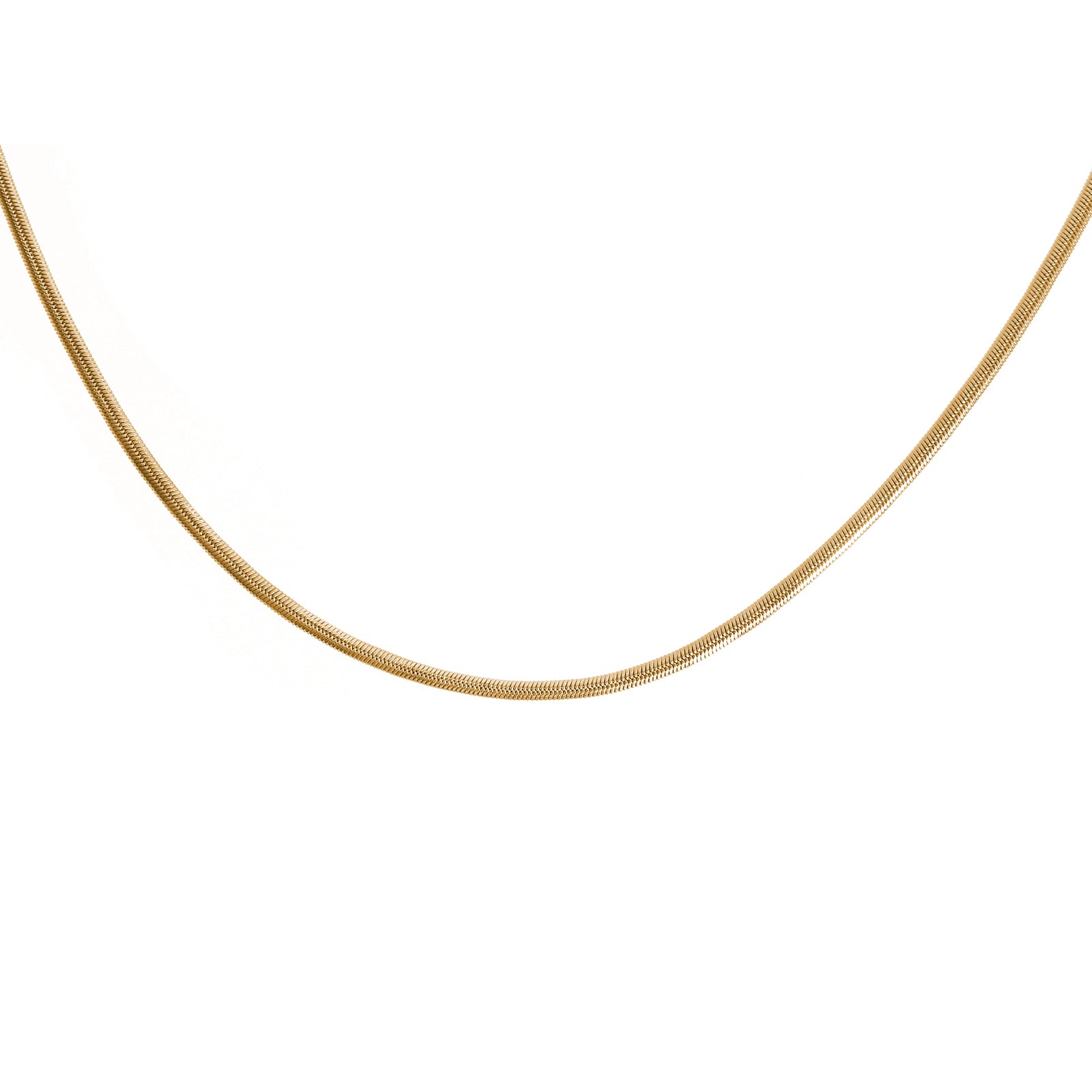 Long Snake Chain Necklace, Stainless Steel 18K Gold