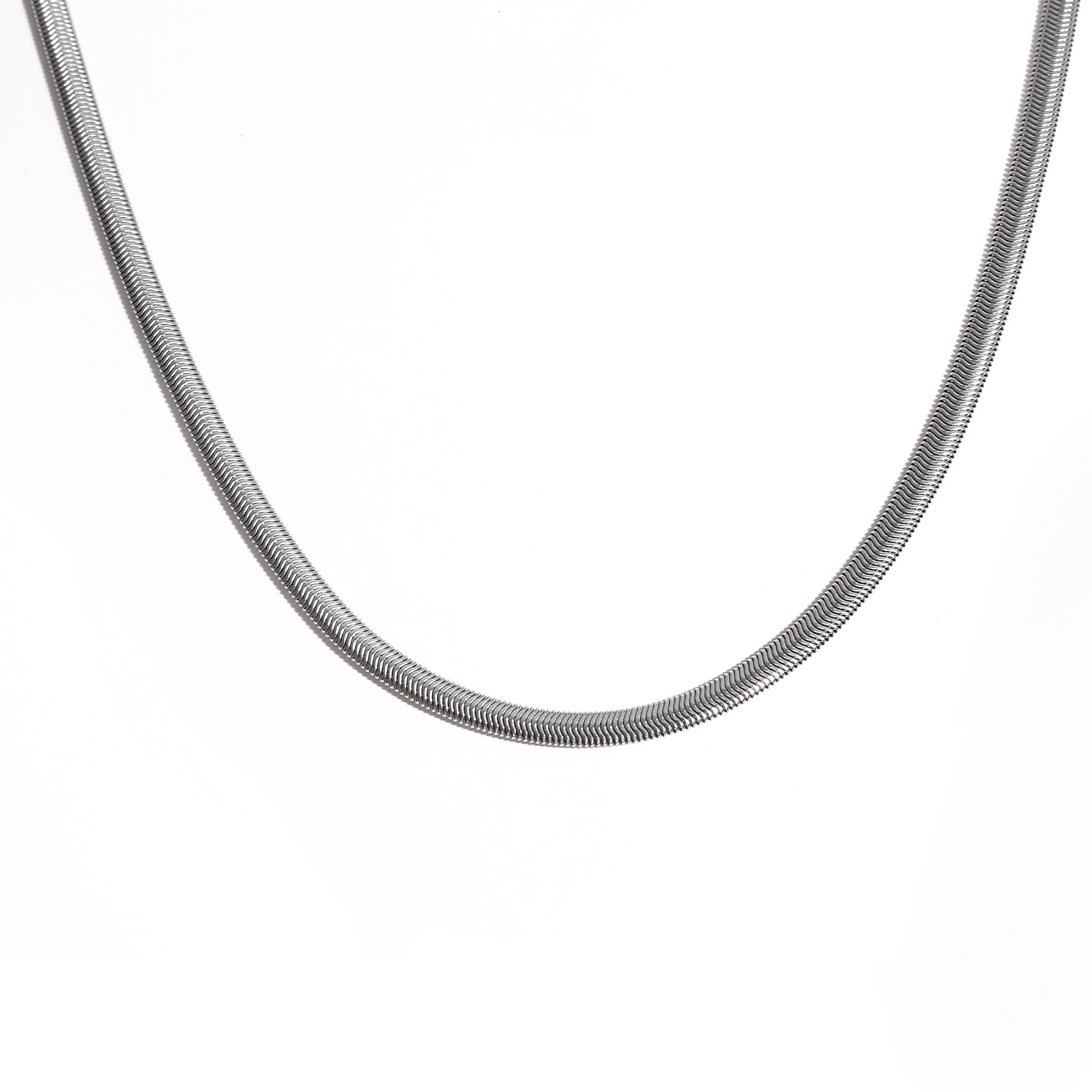 Short Snake Chain Necklace, Stainless Steel