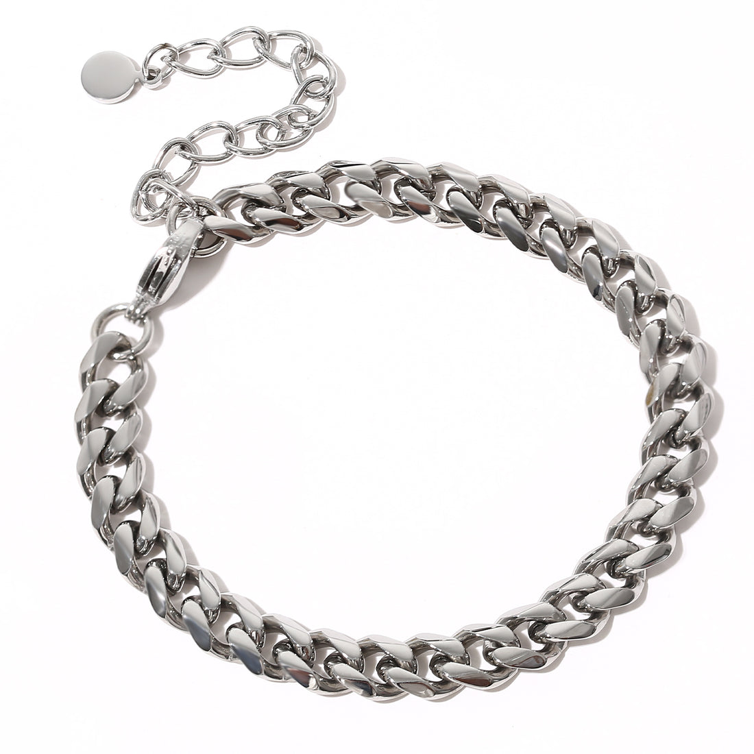 Flat Curb Chain Bracelet, Stainless Steel