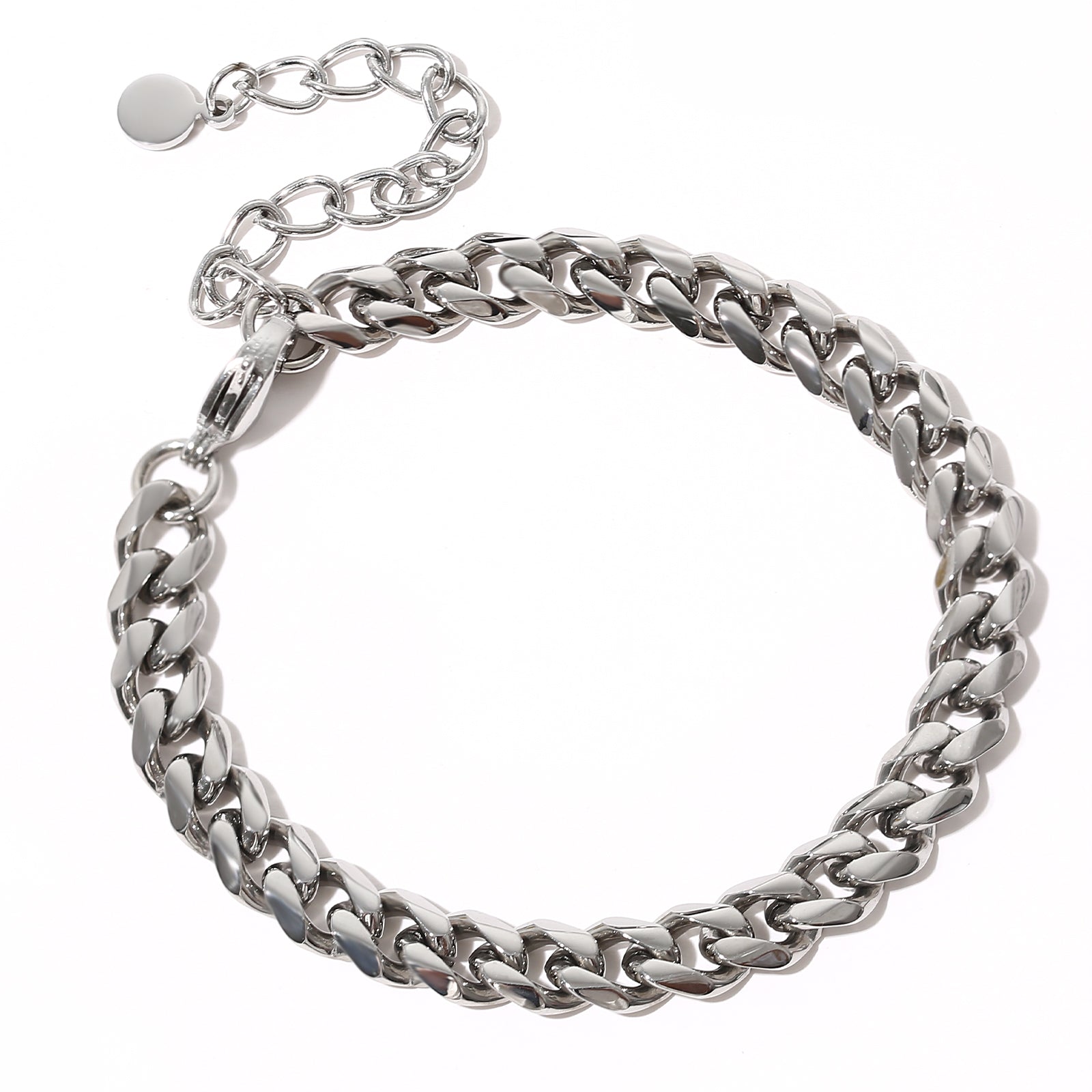 Flat Curb Chain Bracelet, Stainless Steel