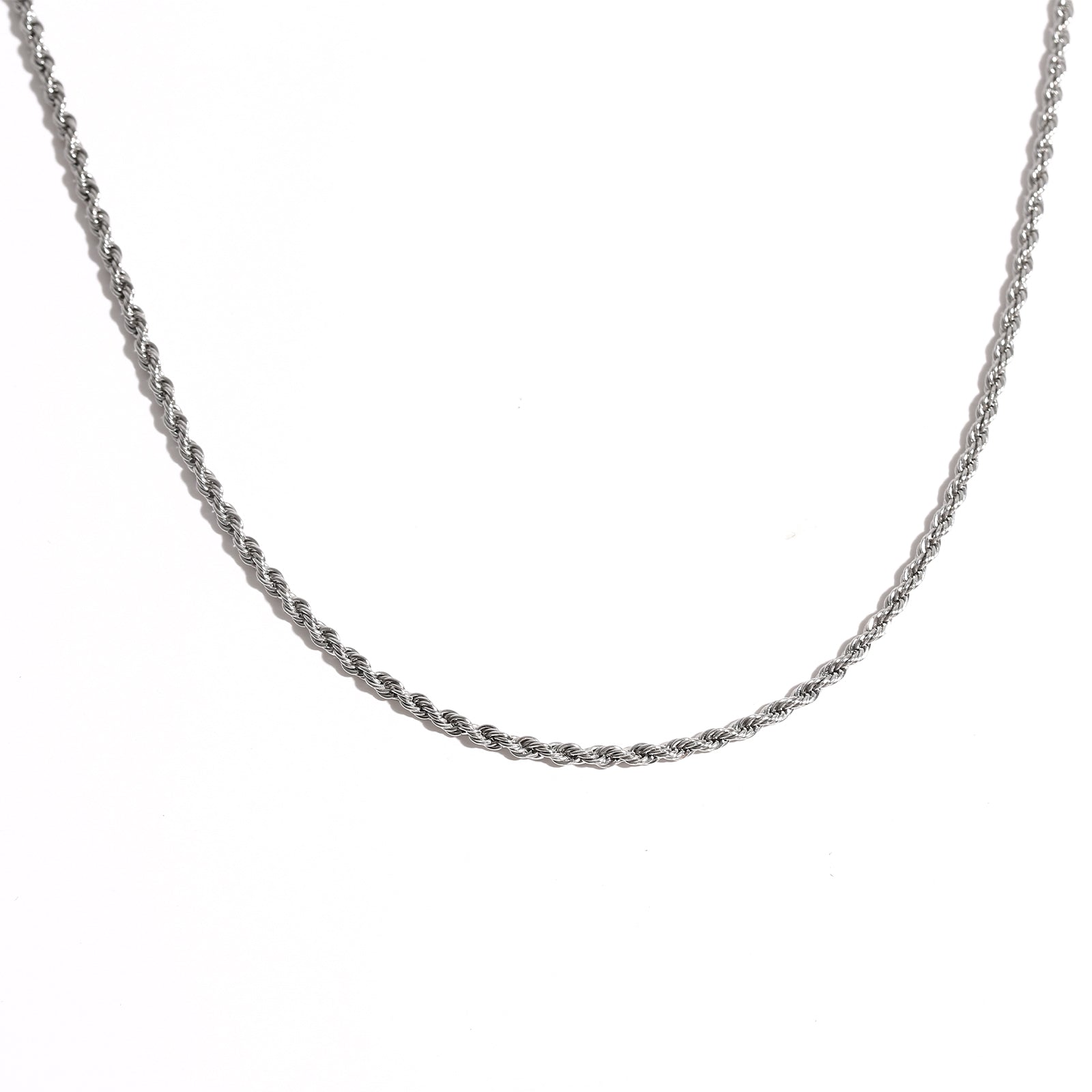 Short Rope Chain Necklace, Stainless Steel