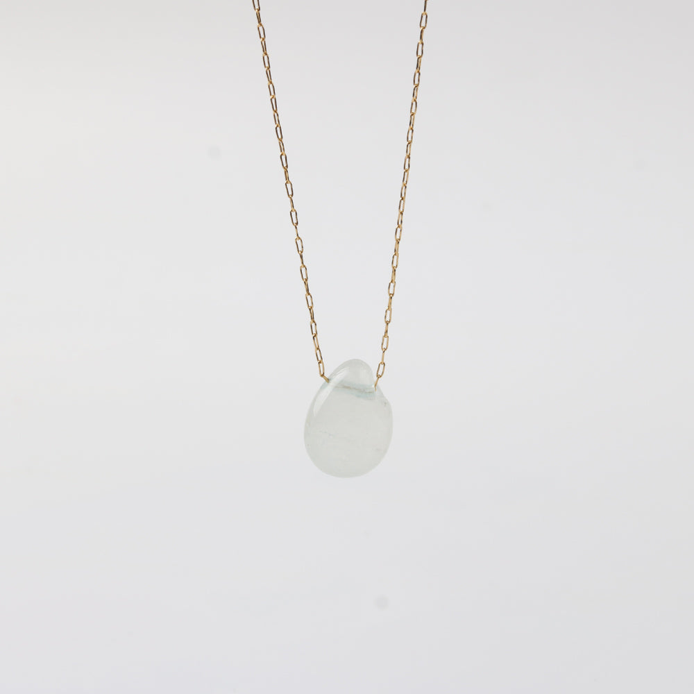 NATURAL MOONSTONE TEARDROP 18K GOLD PLATED CHAIN NECKLACE