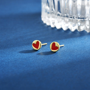Heart stud 18k gold plated