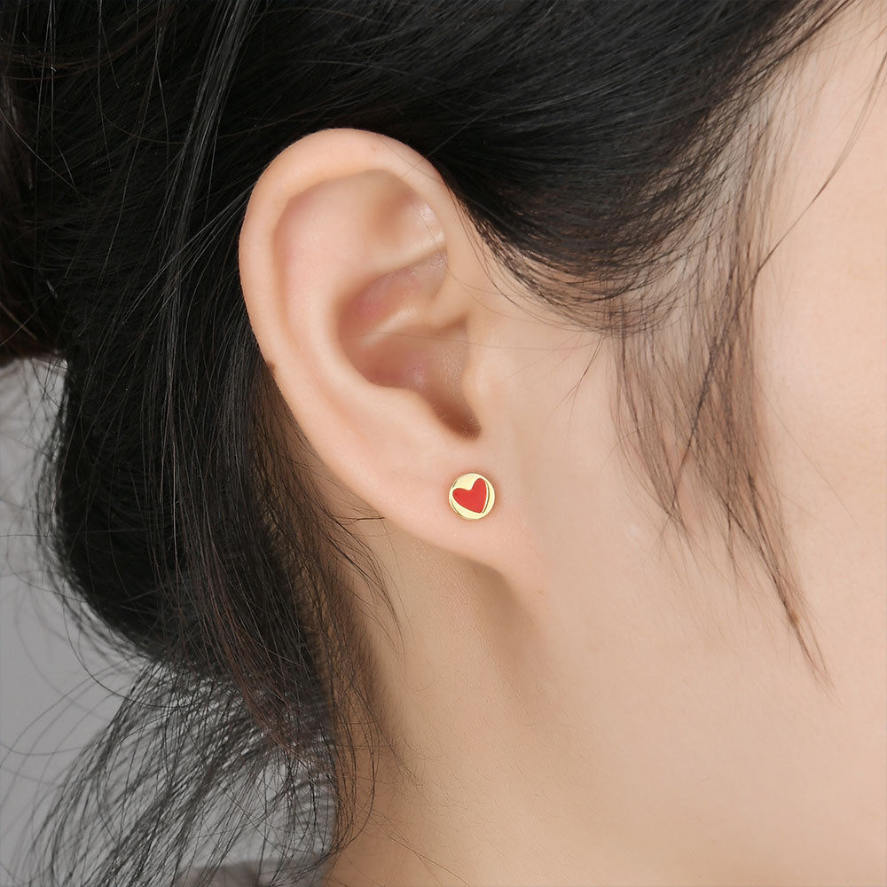 Heart stud 18k gold plated