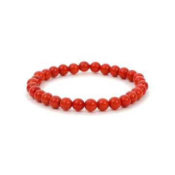 Healing Red coral bead bracelet 6mm