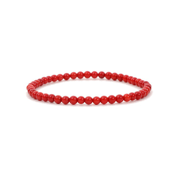 Healing Red coral bead bracelet 4mm