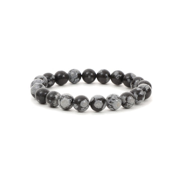Healing Snowflake Obsidian bead bracelet 8mm