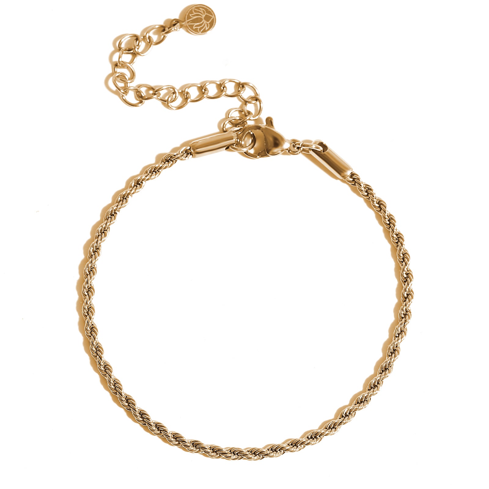 Rope Chain Bracelet, Stainless Steel 18K Gold