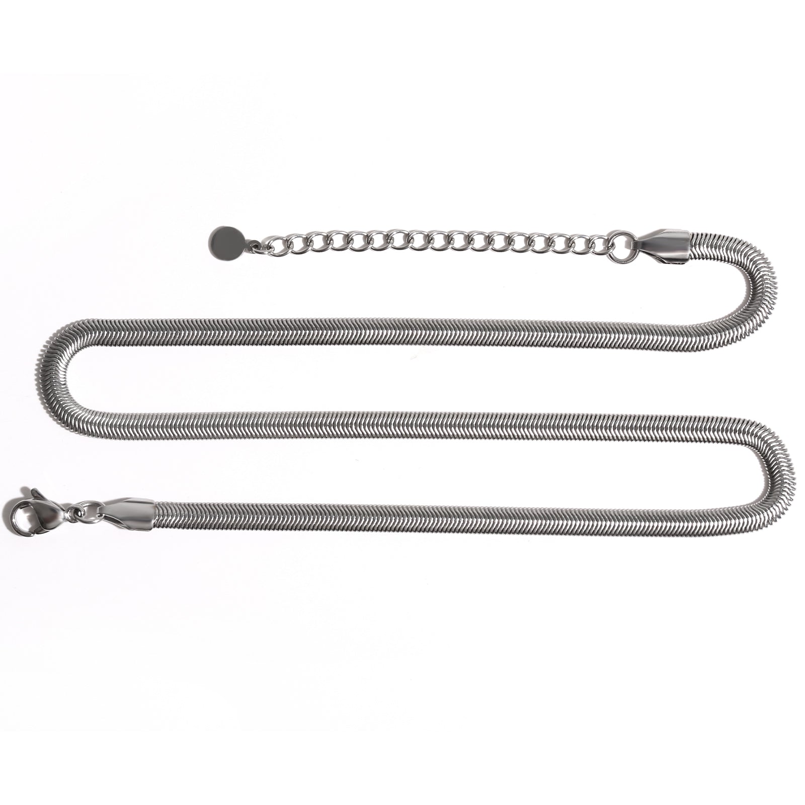 Short Snake Chain Necklace, Stainless Steel