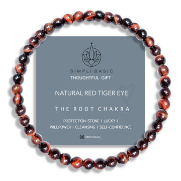 HEALING RED TIGER EYE BEAD BRACELET 4MM