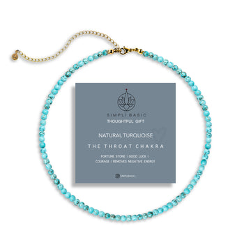 NATURAL TURQUOISE HEALING GEMSTONE BEADS NECKLACE