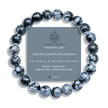 Healing Snowflake Obsidian bead bracelet 8mm