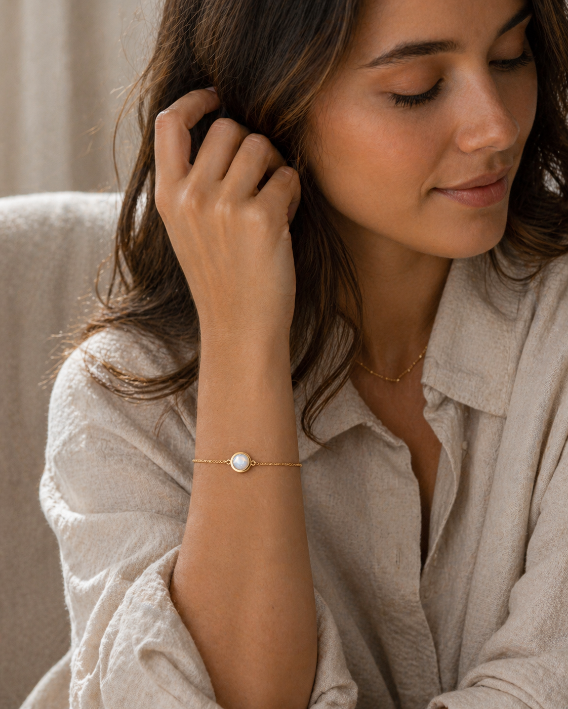 MOONSTONE CHAIN BRACELET