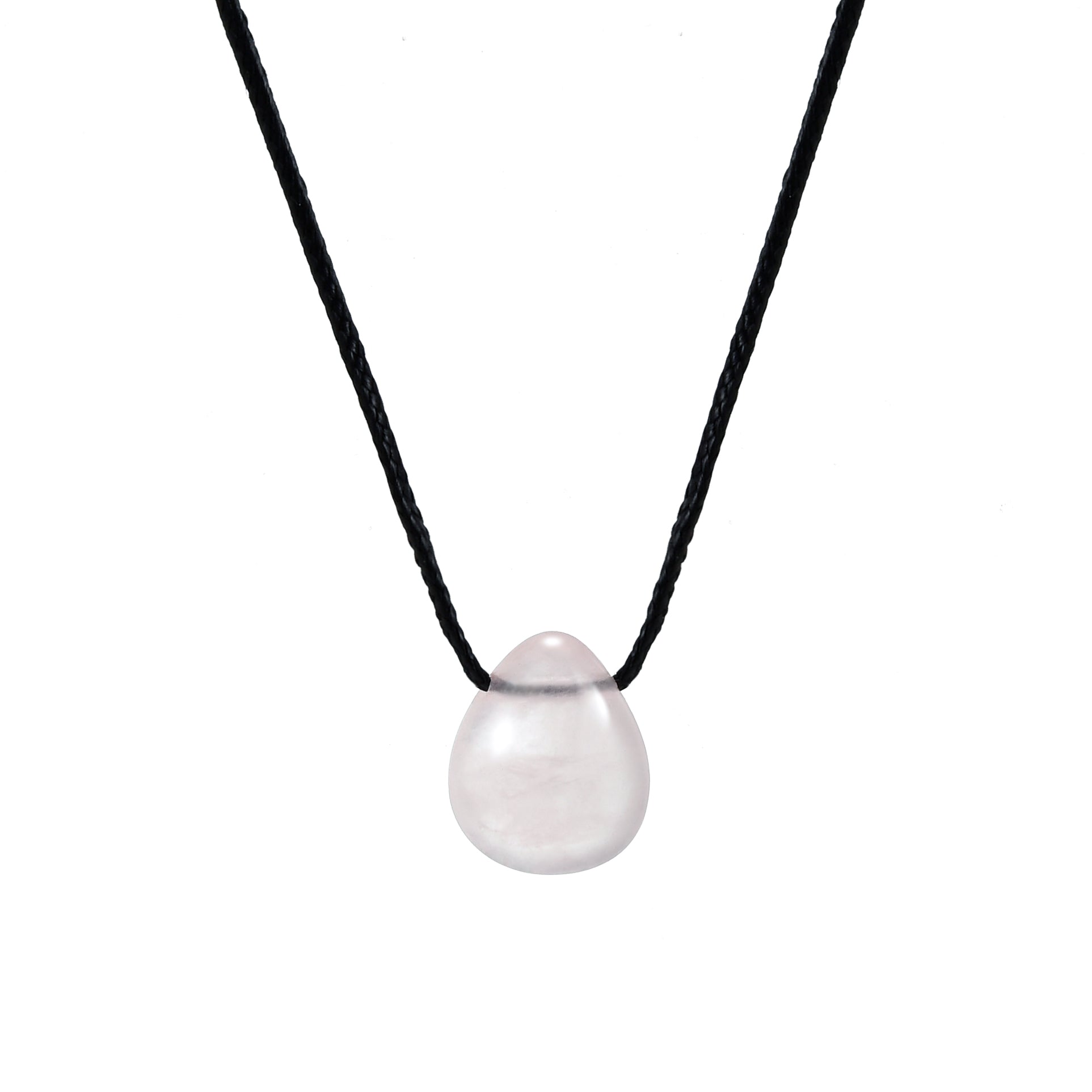 Clear quartz cord Necklace (pearl drop stone)