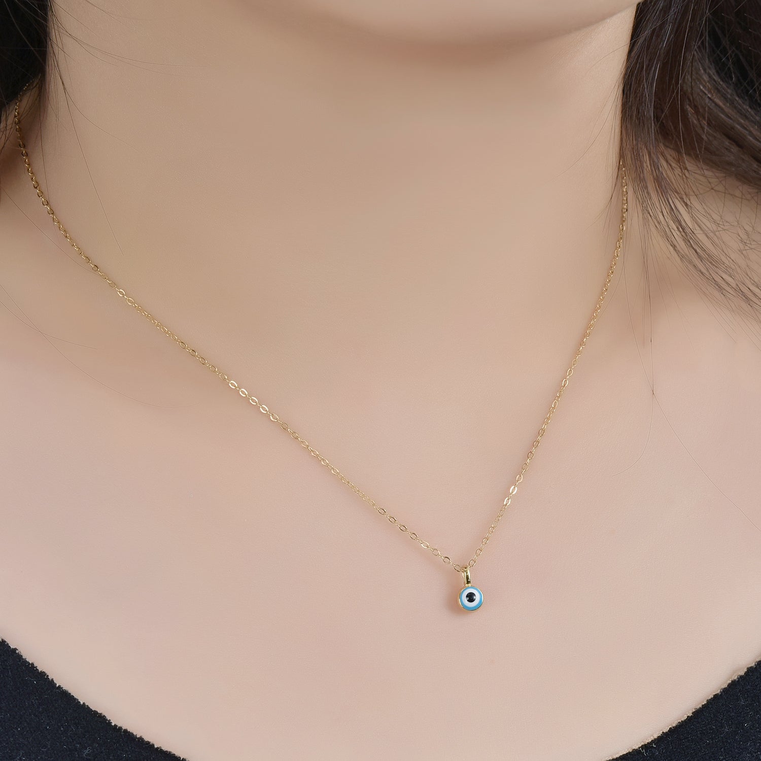 Evil eye Necklace 18k gold plated