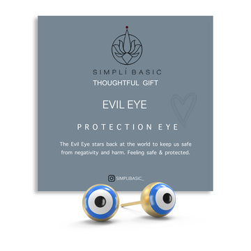 Evil eye ball stud 18k gold plated