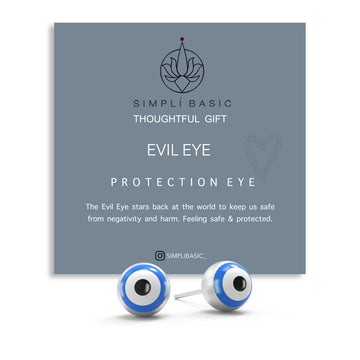 Evil eye ball stud silver