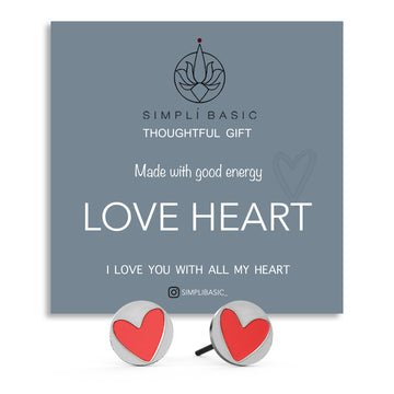 LOVE HEART STUD - SILVER