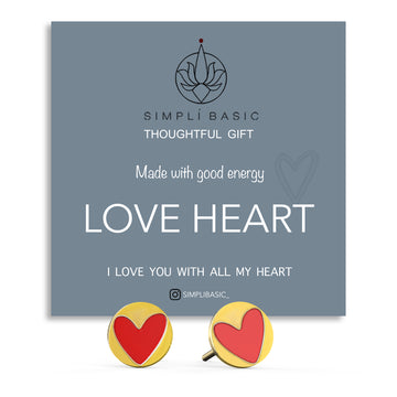 LOVE HEART STUD - 18K GOLD
