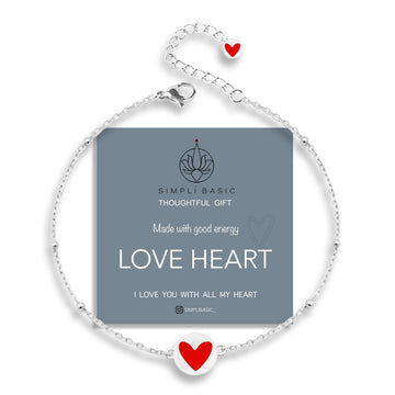 LOVE HEART BRACELET - SILVER