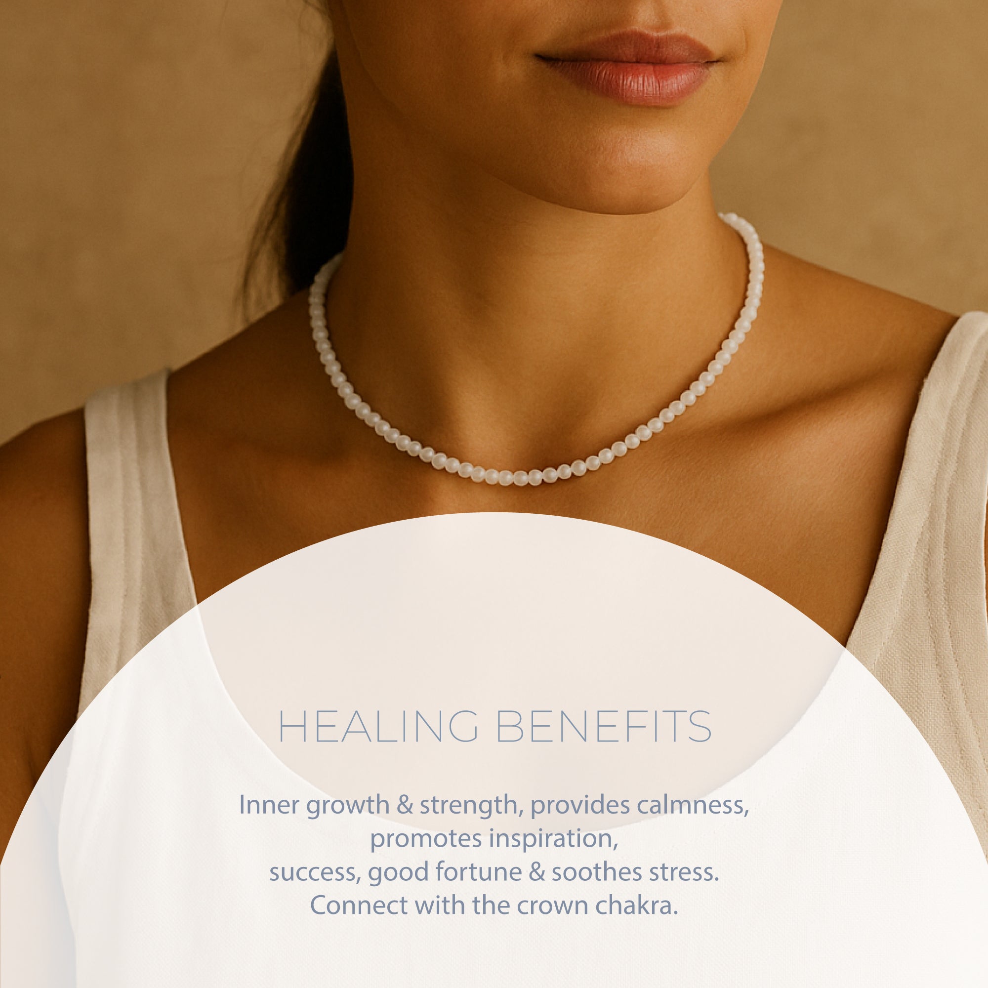 NATURAL MOONSTONE HEALING GEMSTONE BEADS NECKLACE