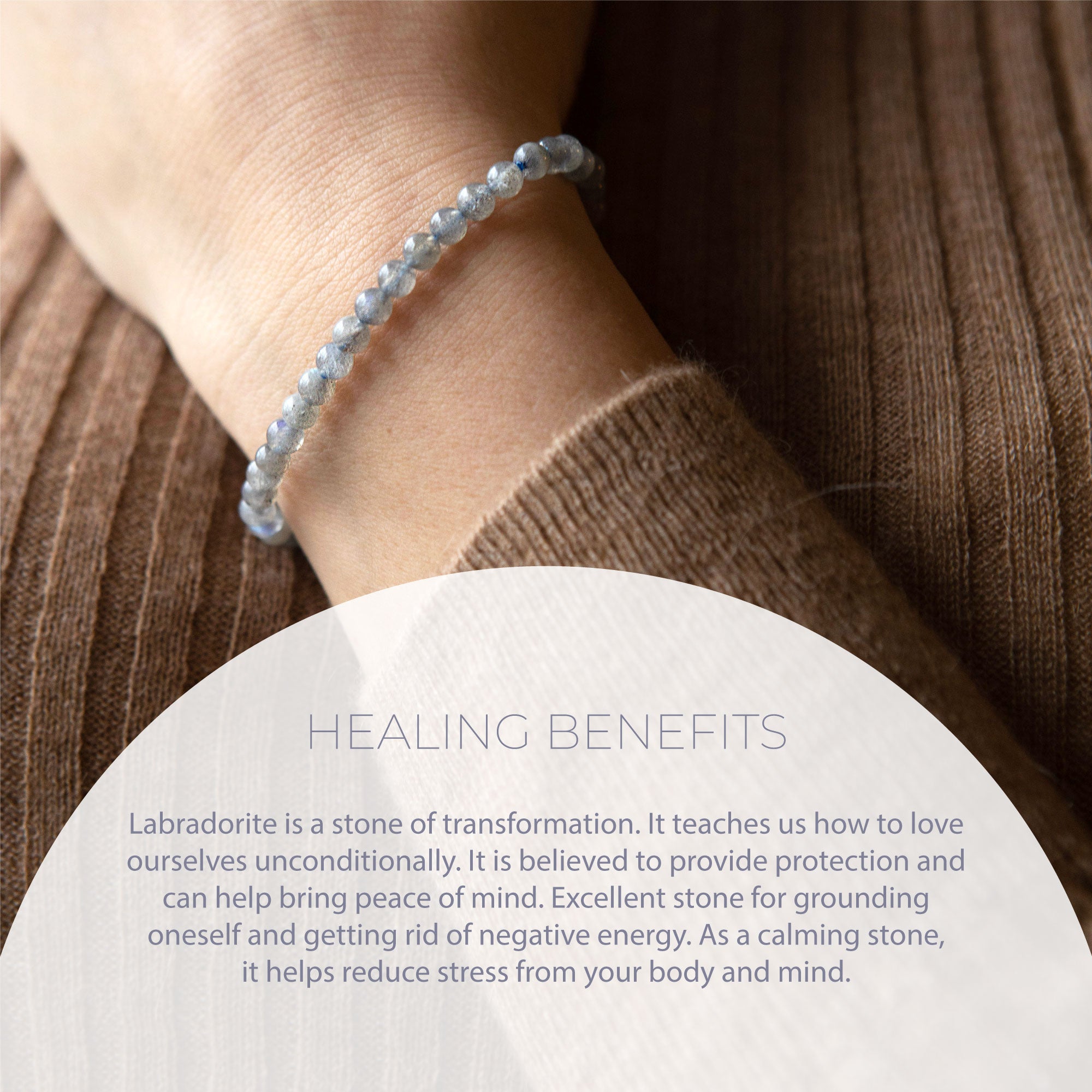 Healing Labradorite bead bracelet 4mm