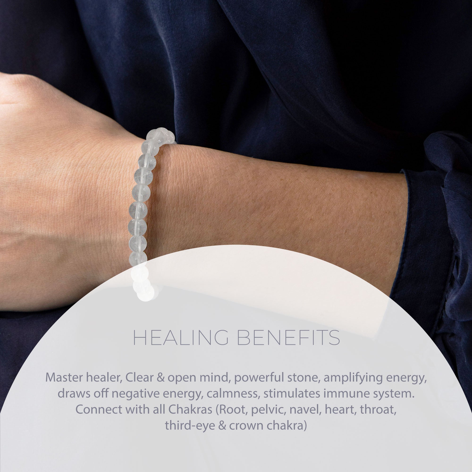 Healing Clear quartz bead bracelet 6mm