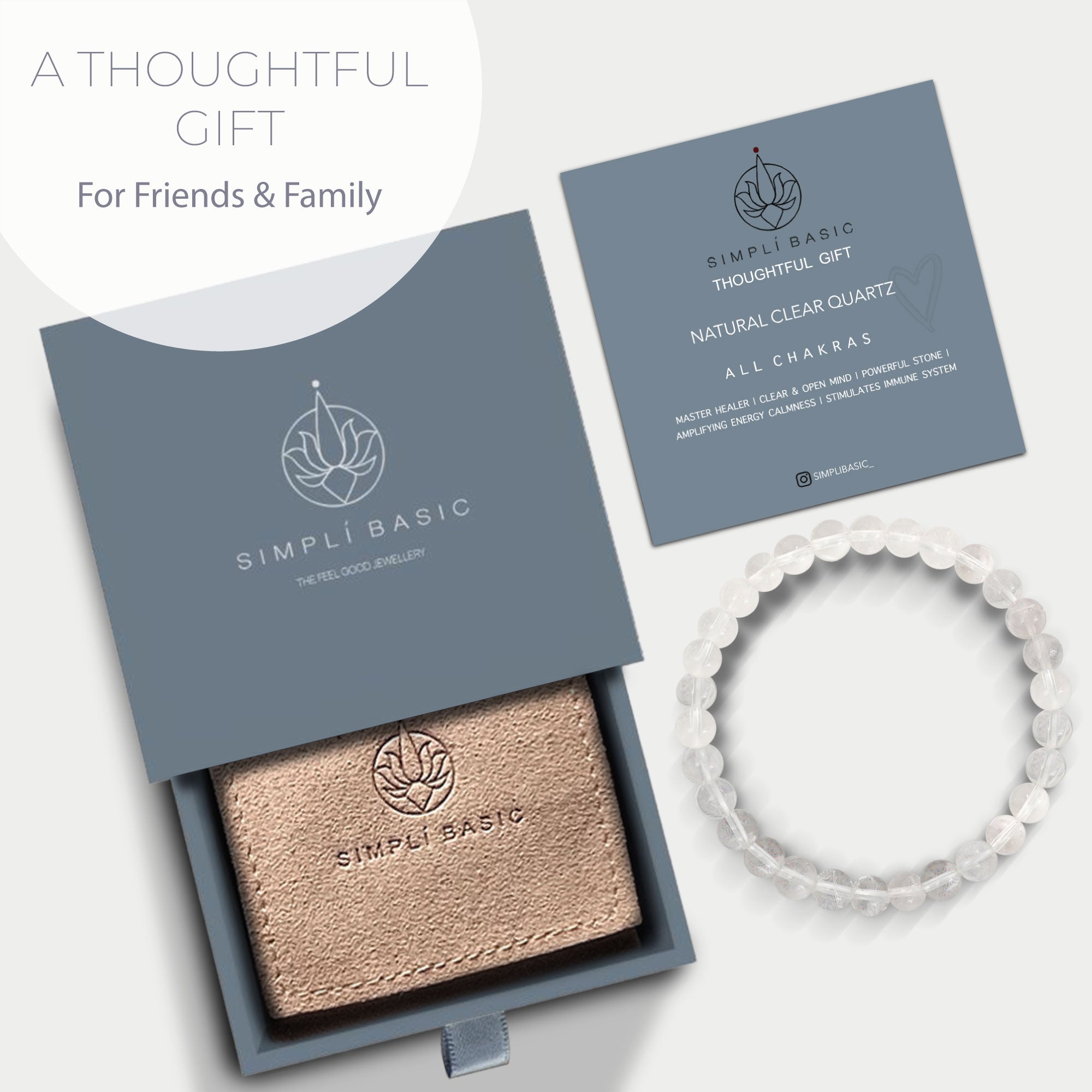 Healing Clear quartz bead bracelet 6mm