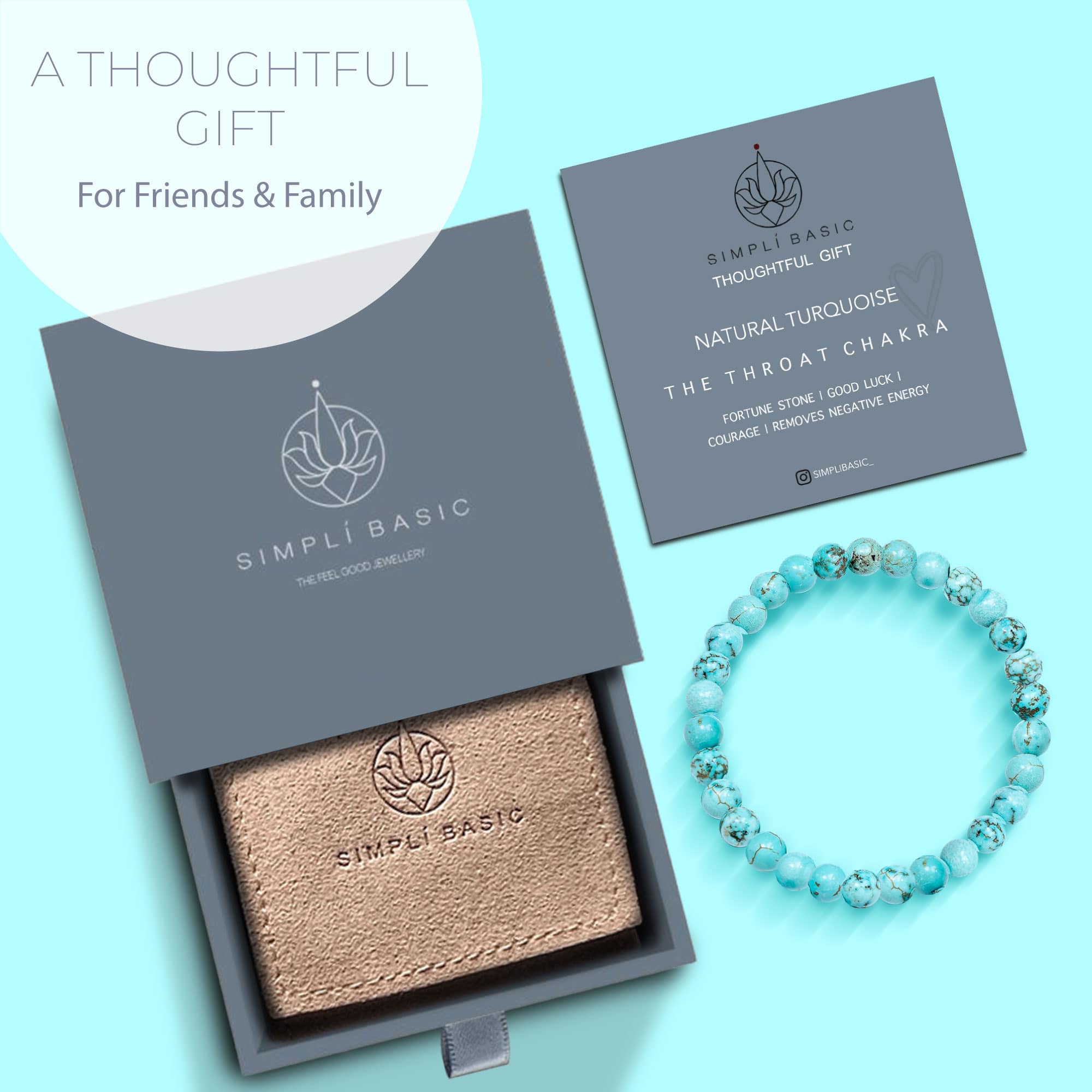 HEALING TURQUOISE BEAD BRACELET 6MM