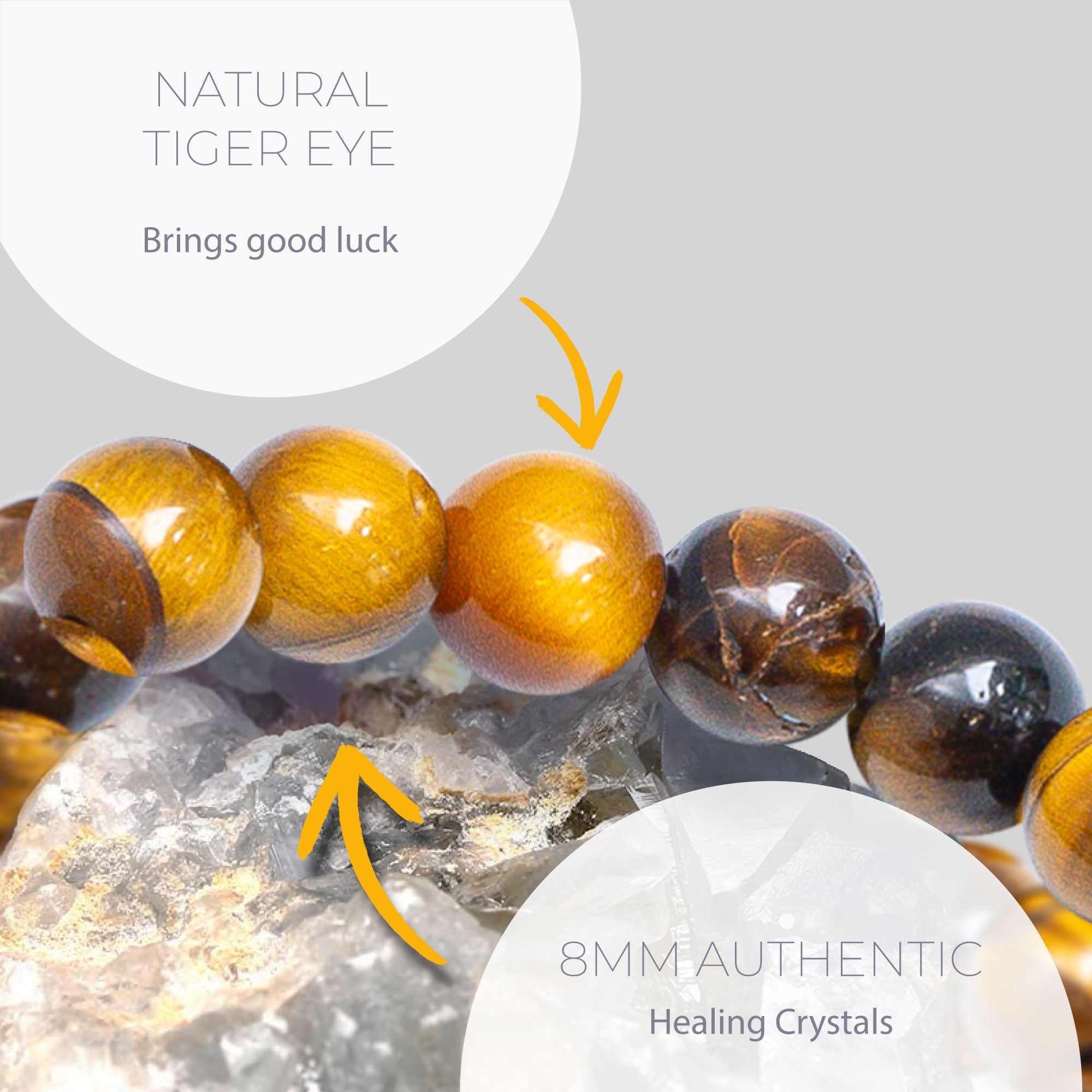 ALL TIGER EYE, YELLOW TIGER EYE 8MM