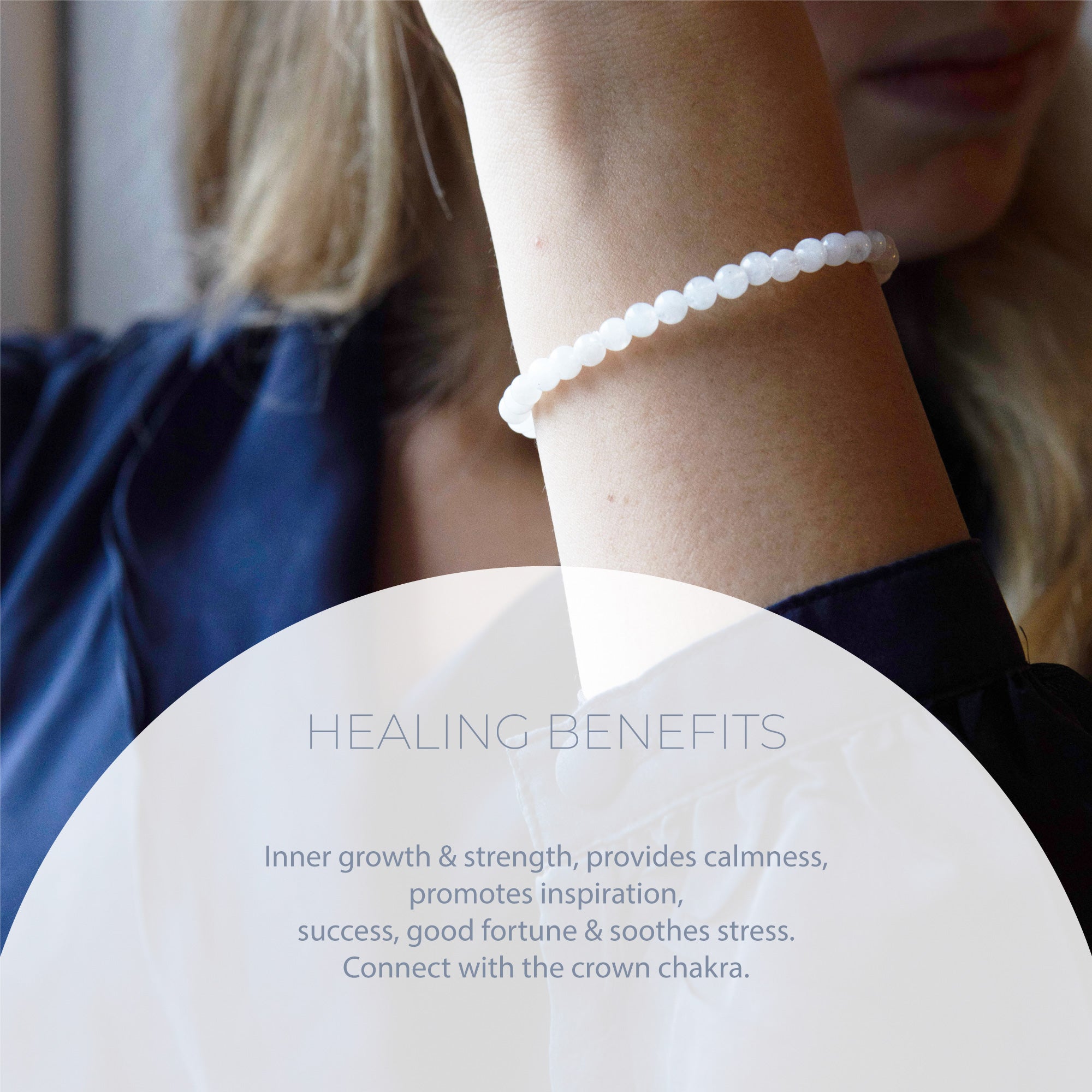 HEALING MOONSTONE BEAD BRACELET 4MM