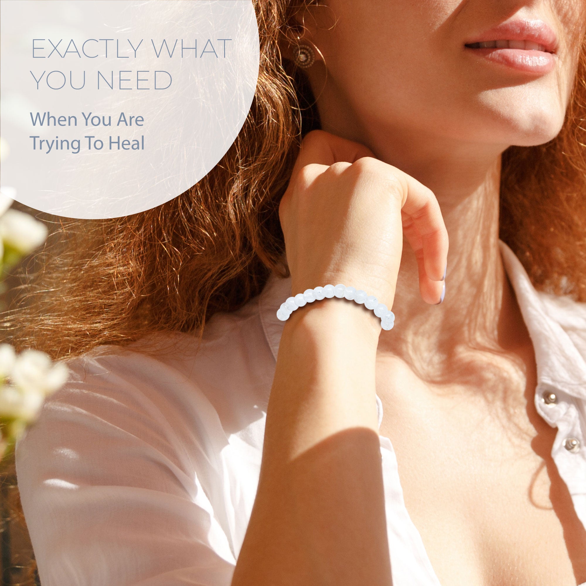 HEALING MOONSTONE BEAD BRACELET 6MM