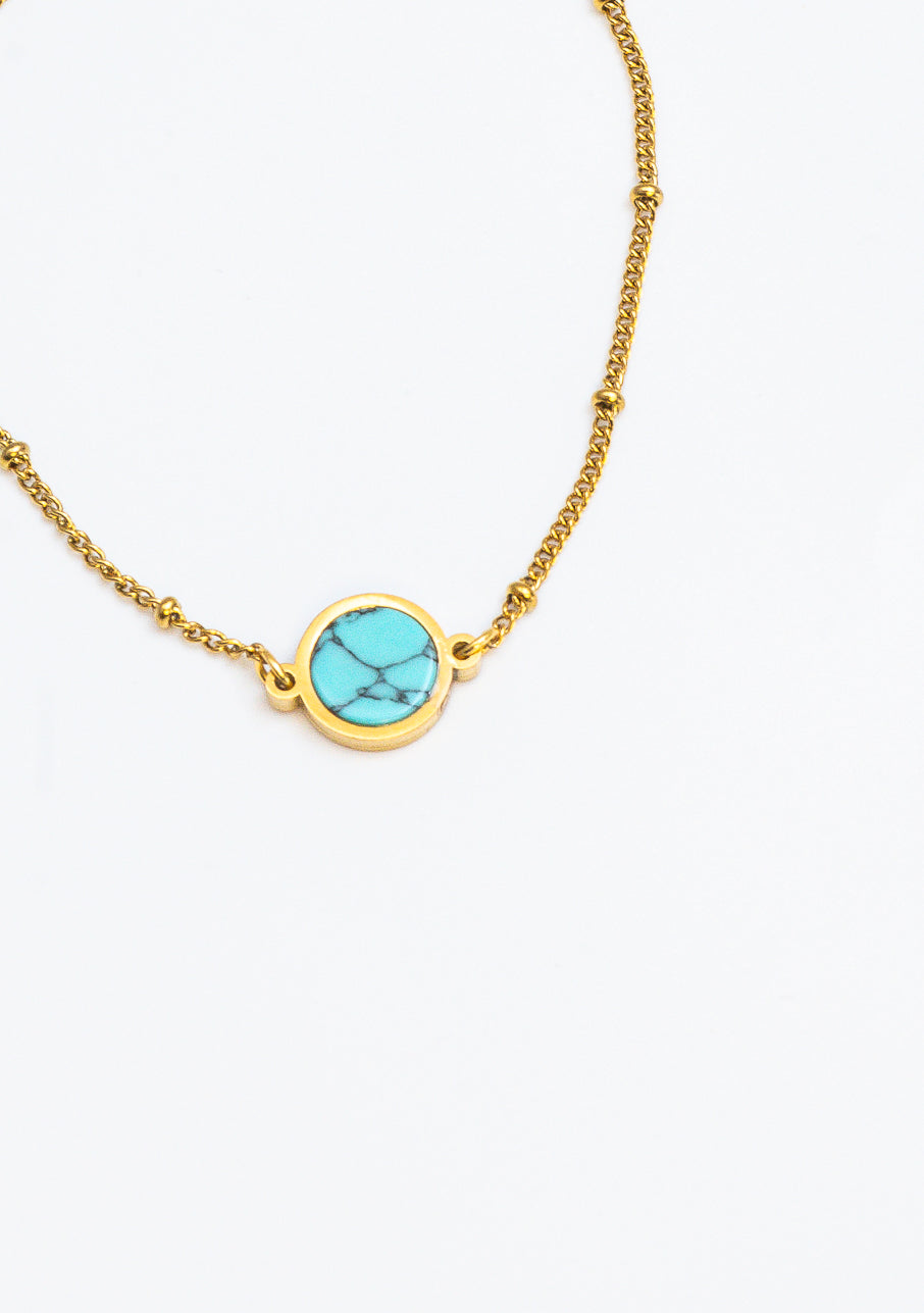 TURQUOISE STONE CHAIN BRACELET
