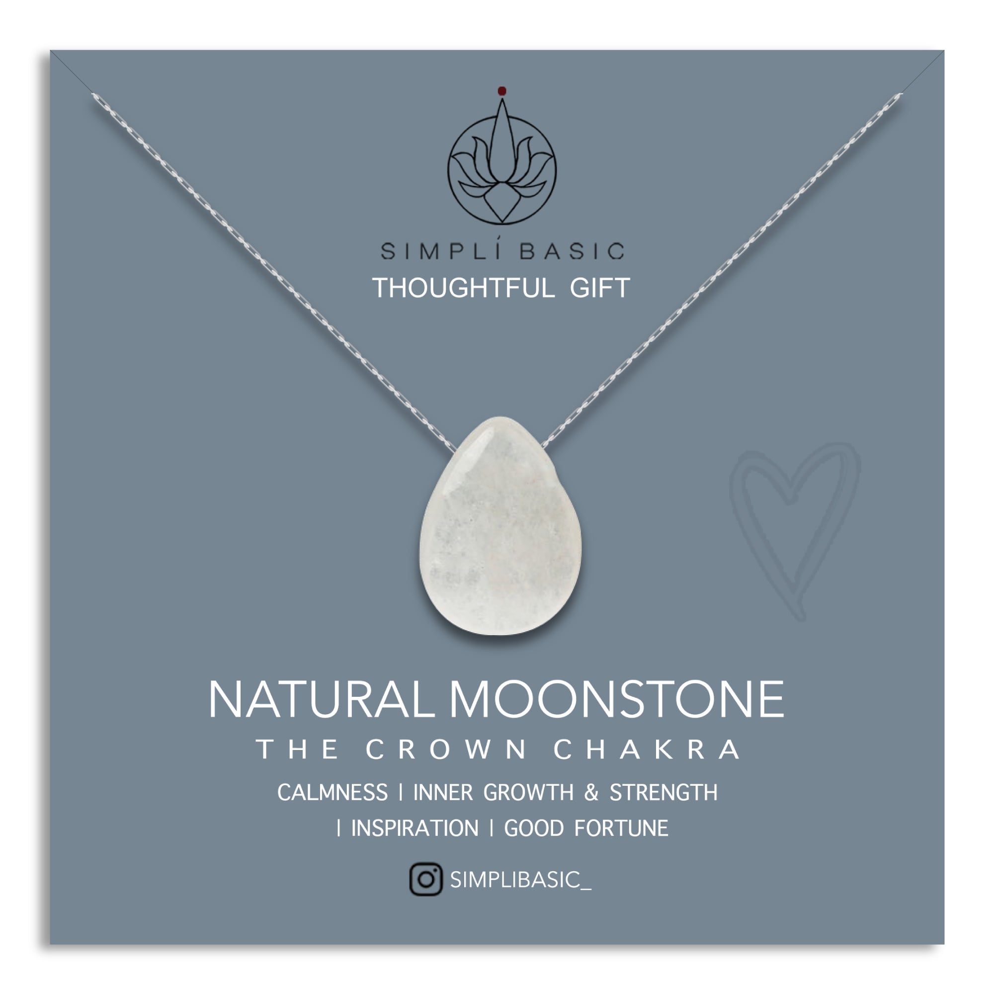 MOONSTONE FLOATING STONE SILVER CHAIN NECKLACE