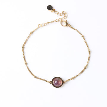Amethyst 18k gold chain bracelet
