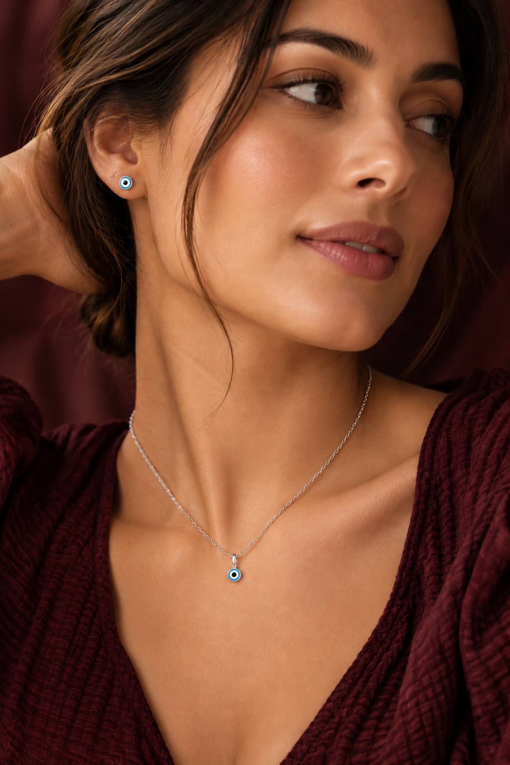 Evil eye Necklace silver