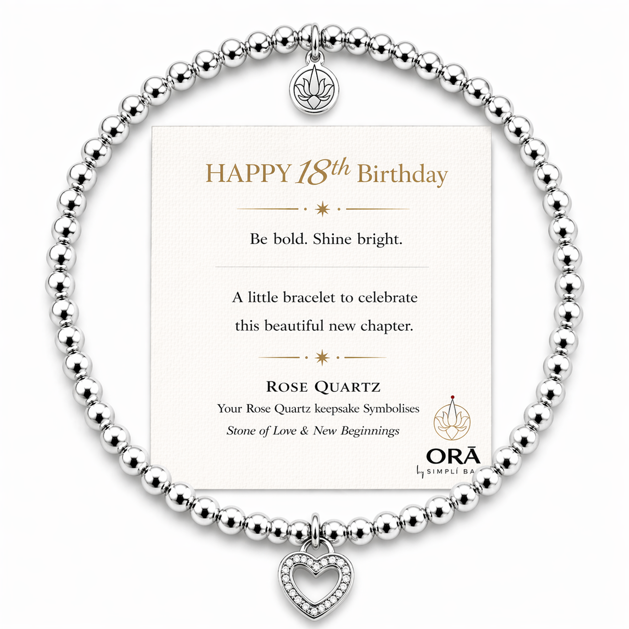 18th Birthday Rose Quartz Stainless Steel Bead Bracelet – Meaningful Gift for Her