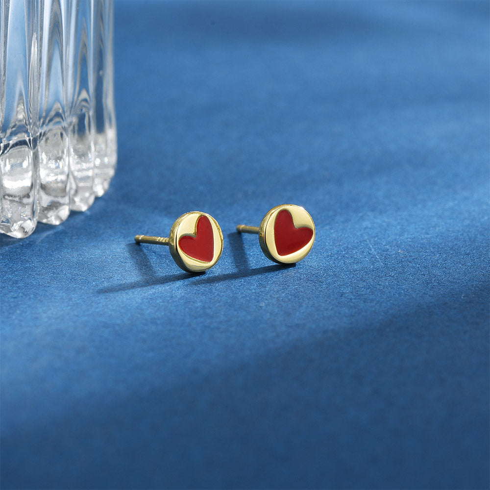 Heart stud 18k gold plated