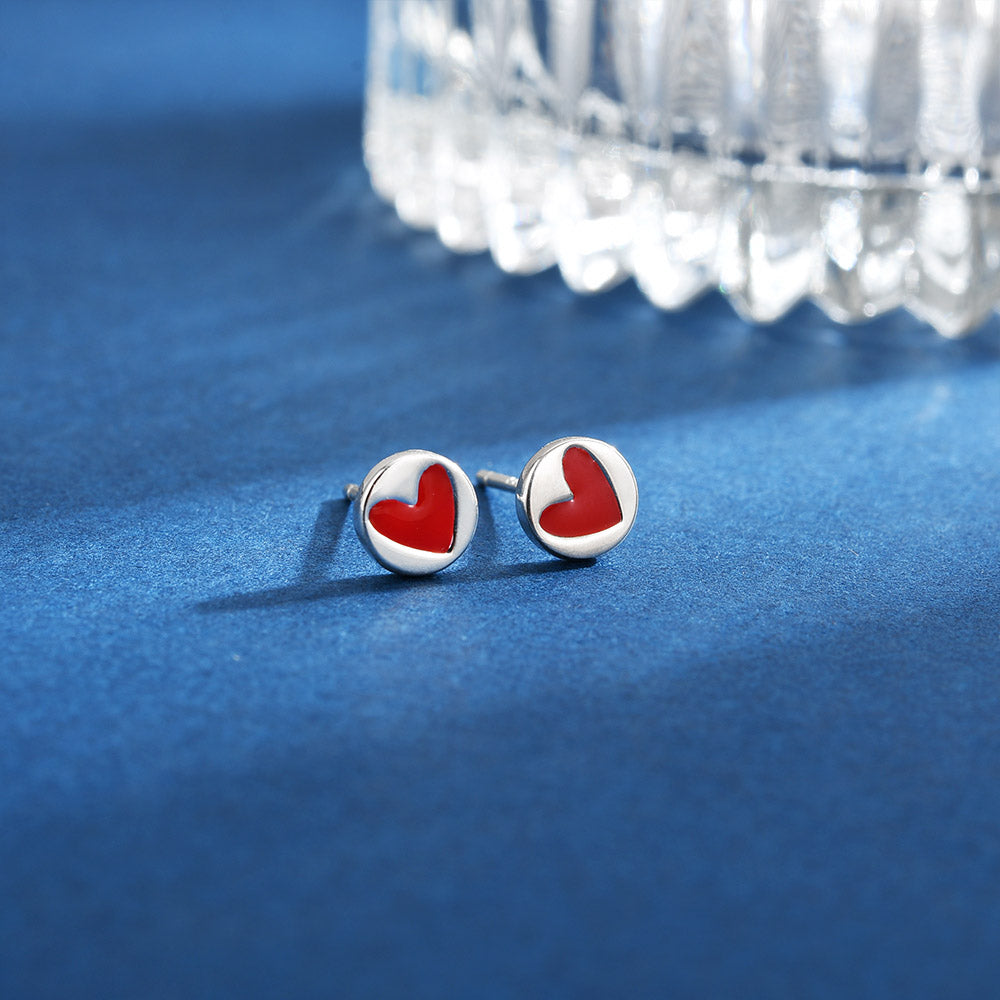 Heart stud Silver