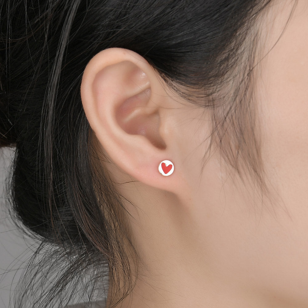 Heart stud Silver