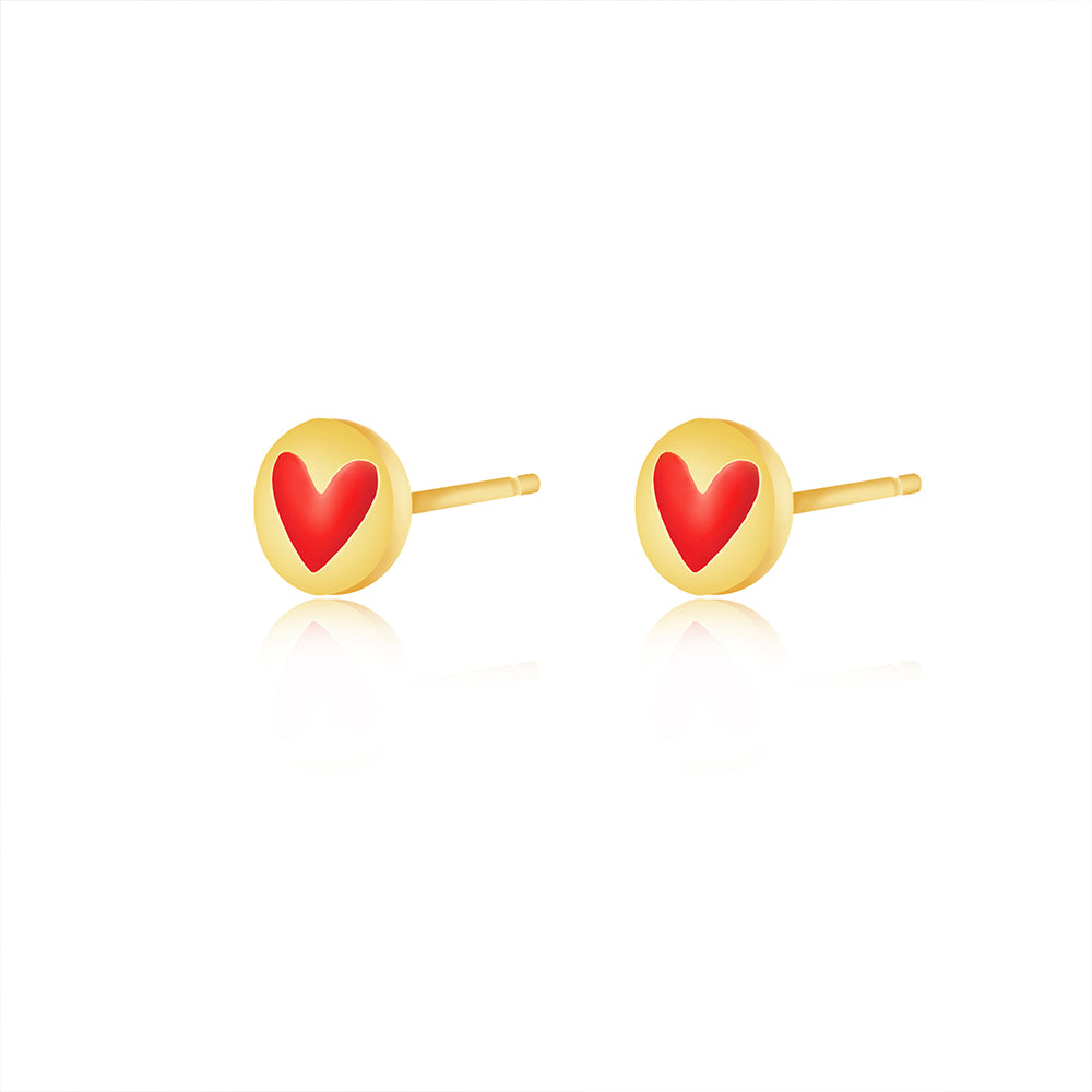 Heart stud 18k gold plated