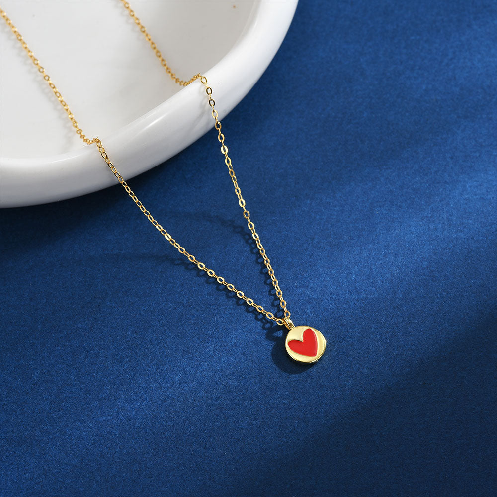 Heart necklace 18k gold plated