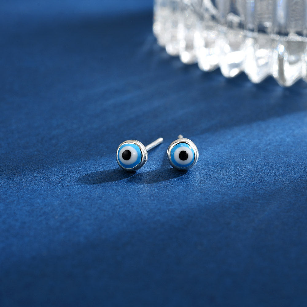 Evil eye ball stud silver