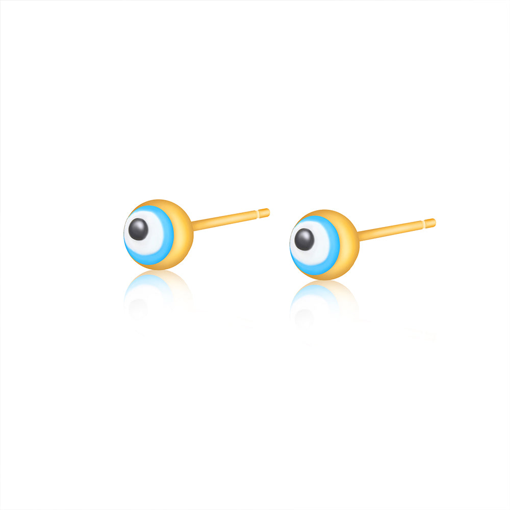 Evil eye ball stud 18k gold plated